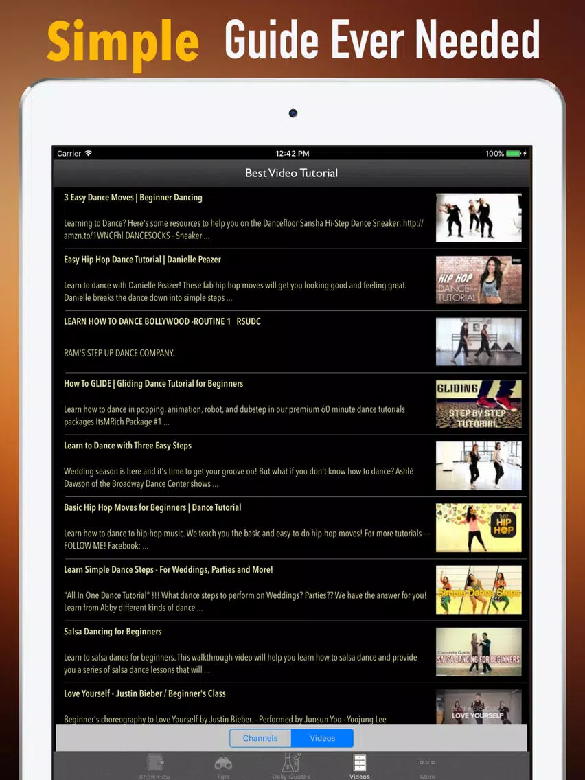 Dance for beginners-Video Lessons and Tutorial iPad  Ekran Görüntüleri