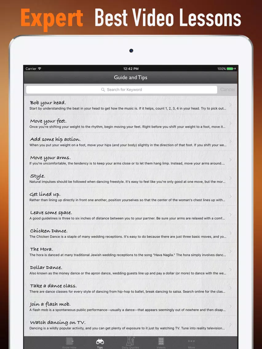 Dance for beginners-Video Lessons and Tutorial iPad  Ekran Görüntüleri