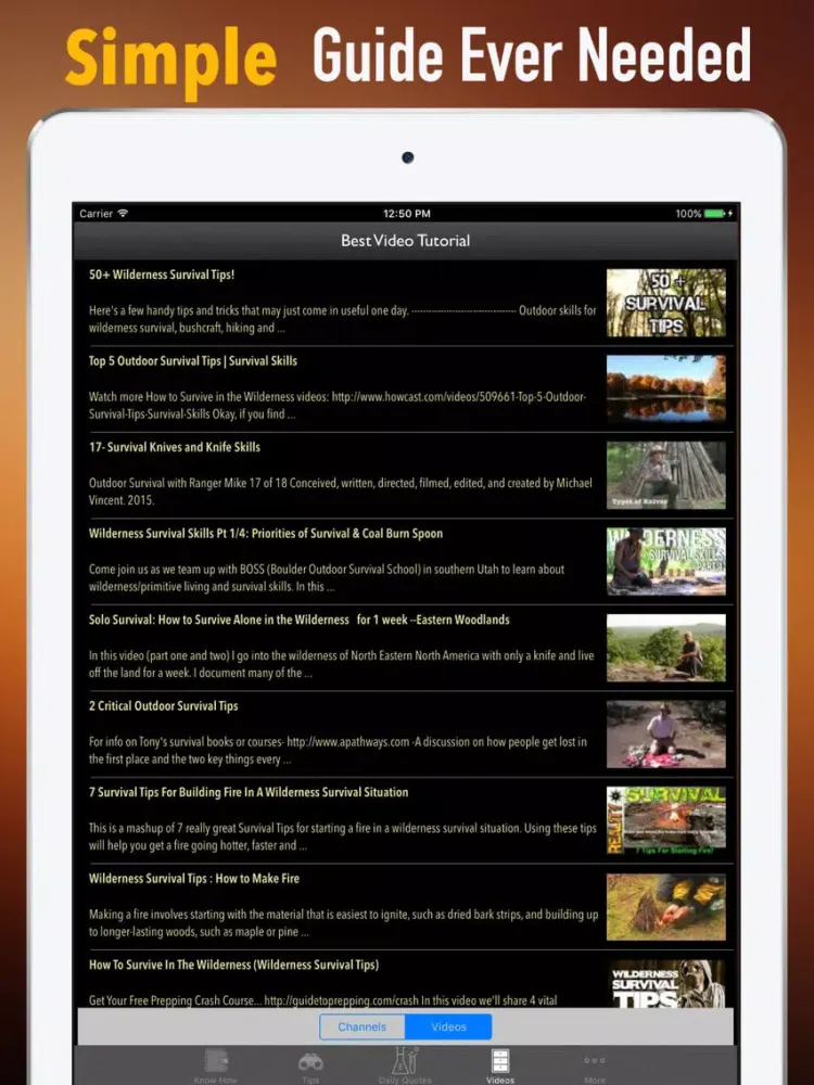 Ảnh chụp màn hình của Survival for Beginners-outdoor skills and Guide iPad 