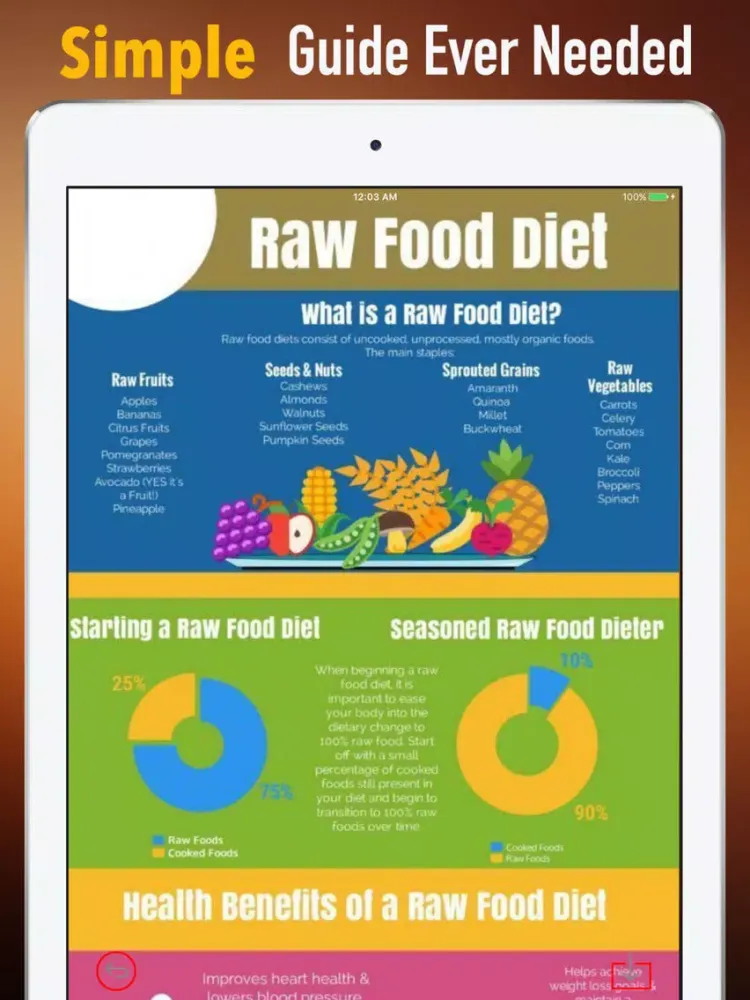 Raw Food 101-Exercise Plan and Healthy Recipes iPad  스크린샷