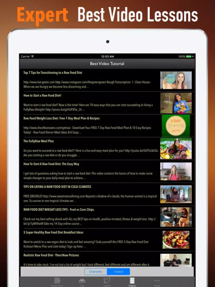 Raw Food 101-Exercise Plan and Healthy Recipes iPad  스크린샷
