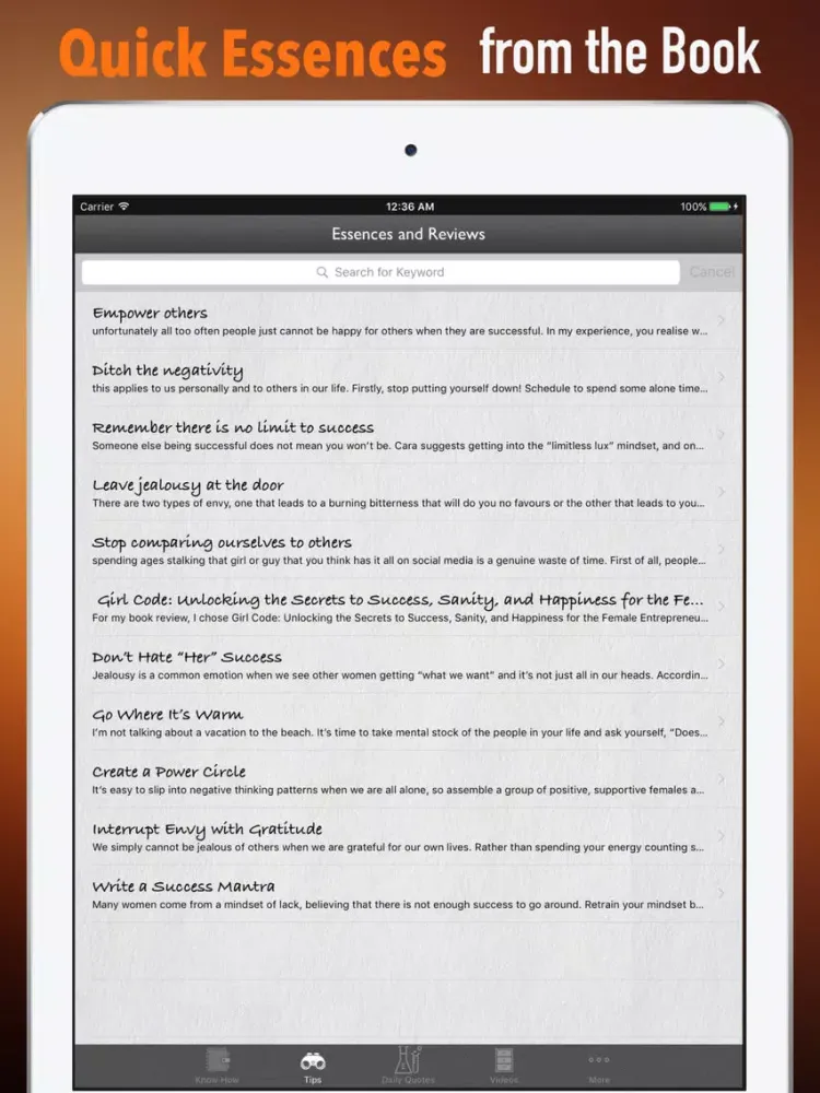 Capturas de tela do Quick Wisdom from Girl Code-Success and Sanity iPad 