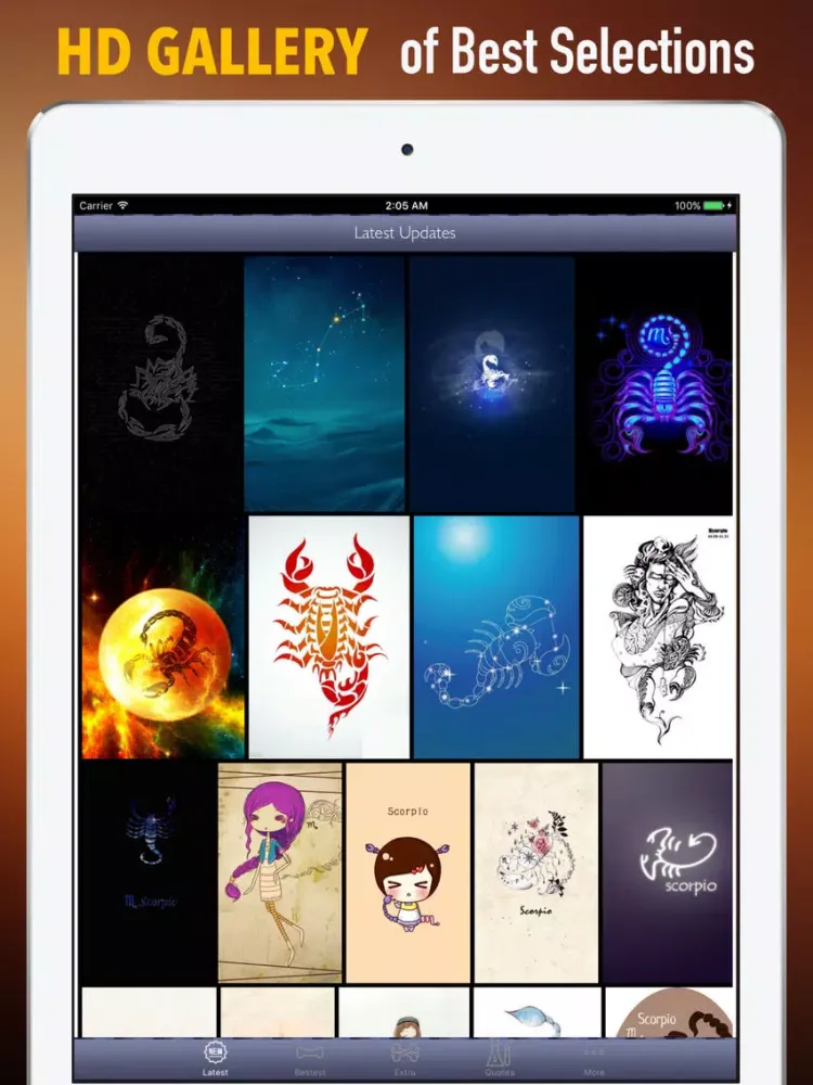 Ảnh chụp màn hình của Scorpio Wallpapers HD-Quotes and Art Pictures iPad 