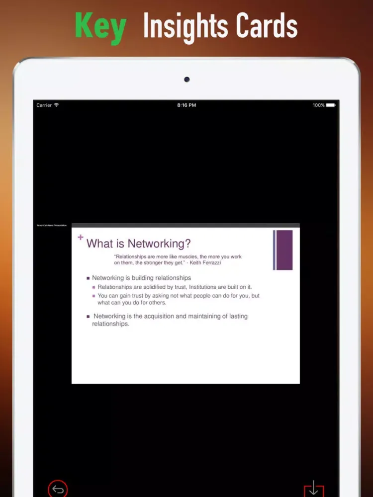 ภาพหน้าจอของ Quick Wisdom from Never Eat Alone iPad 