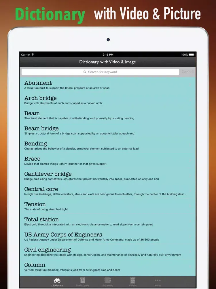 Capturas de pantalla de Civil Engineering Reference Manual-Exam and Terms iPad 