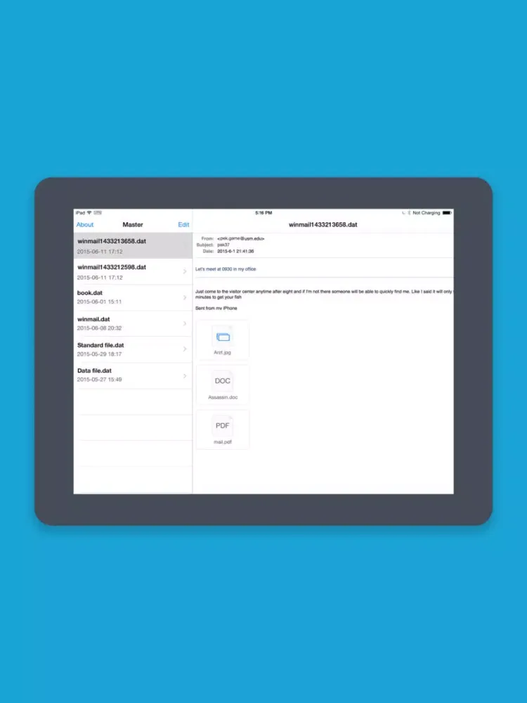 Winmail.dat Opener - XPS & MSG iPad 應用截圖