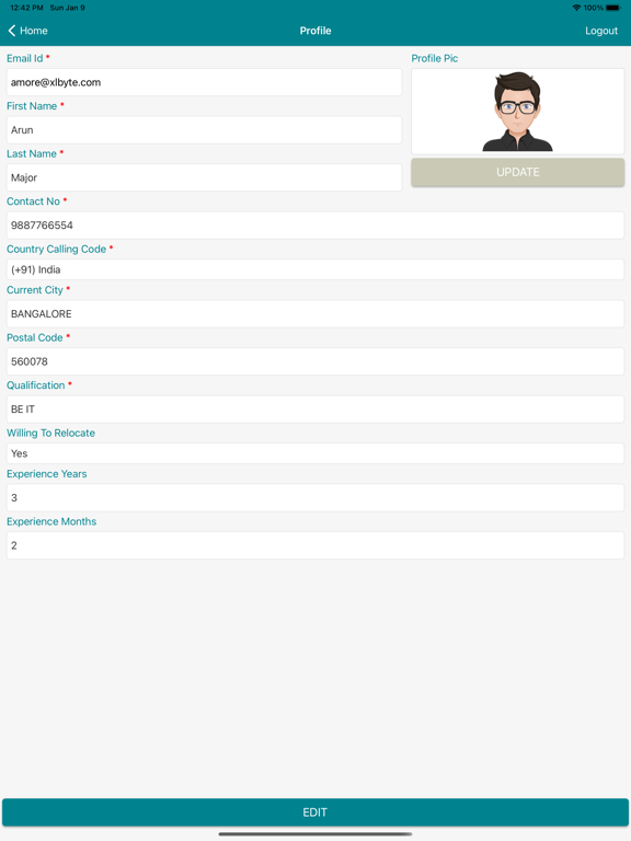 XLB-VAP iPad  Screenshots