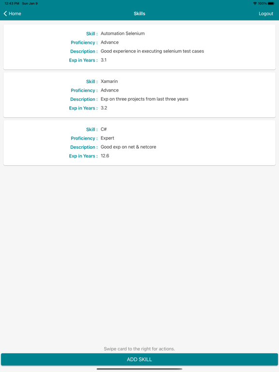 XLB-VAP iPad  Screenshots