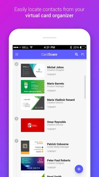Business Card Reader & Scanner Screenshots