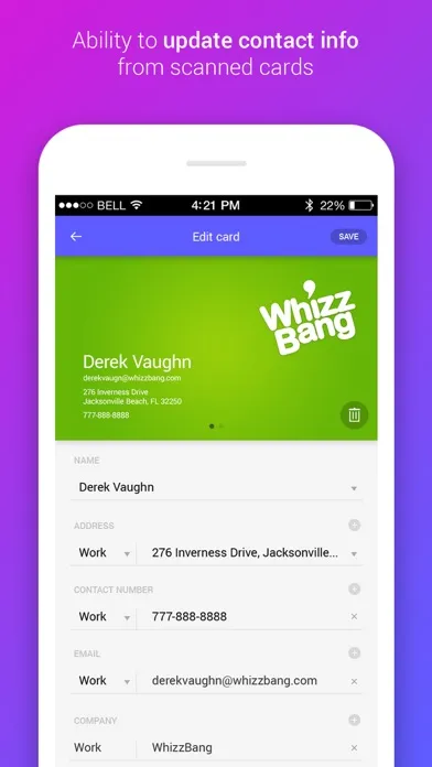 Business Card Reader & Scanner Screenshots