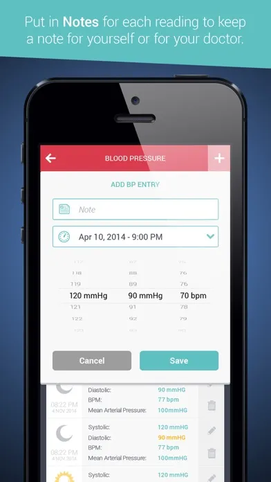 Capturas de pantalla de Health Tracker & Manager for iPhone - Personal Healthbook App for Tracking Blood Pressure BP, Glucose & Weight BMI