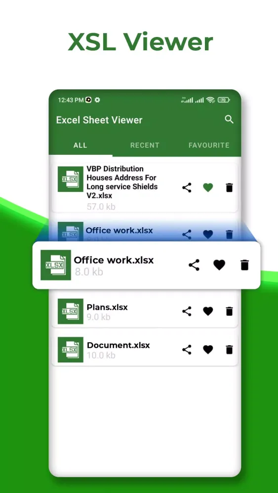 Capturas de pantalla de XLS File Viewer: XLSX Reader