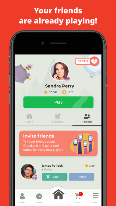 Ảnh chụp màn hình của QuizzLand. Quiz & Trivia game