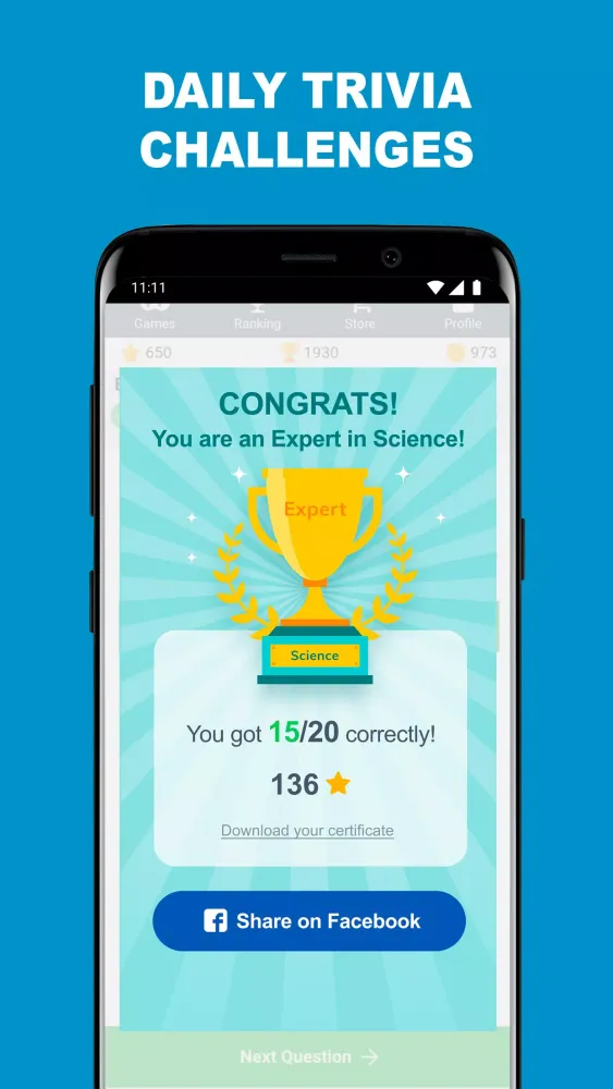QuizzClub. Quiz & Trivia game Screenshots
