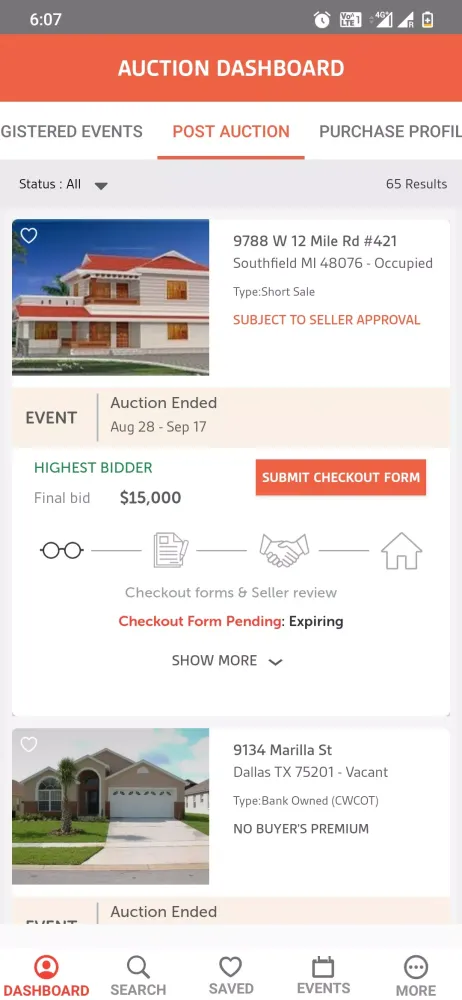 Xome Auctions سکرین شاٹس