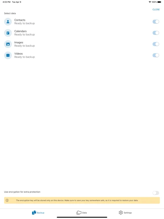 Captures d'écran de Xopero ONE Backup iPad 