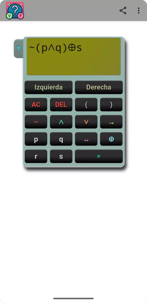 Capturas de tela do Generador de Tablas de Verdad