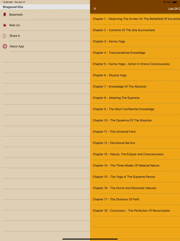 Bhagavad Gita-English iPad  Screenshots