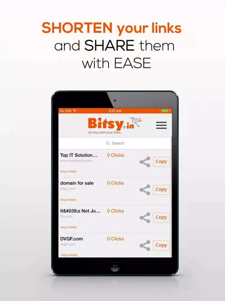 Tangkapan layar Bitsy.in iPad 