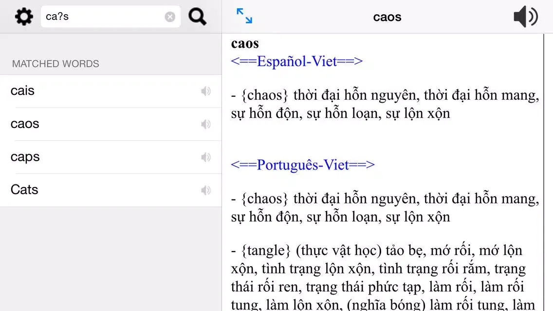 Tangkapan skrin Bamboo Dict EU-Vietnamese All In One