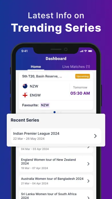 Tangkapan skrin CricScore : Live Score & News