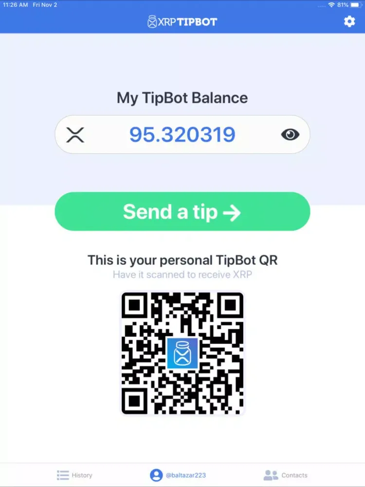XRP Tip Bot iPad  स्क्रीनशॉट
