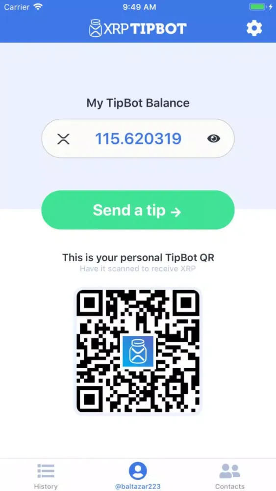 XRP Tip Bot स्क्रीनशॉट