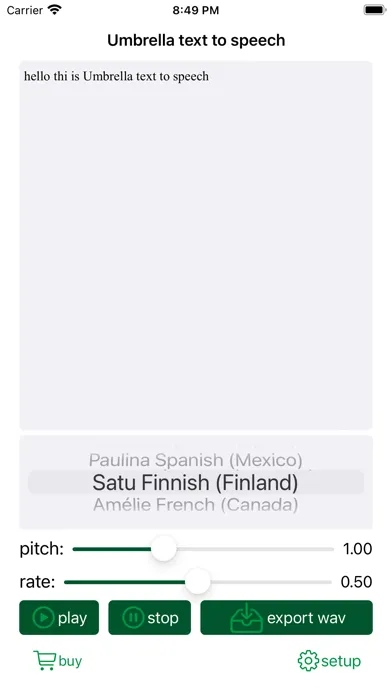 Tangkapan layar Umbrella text to Speech