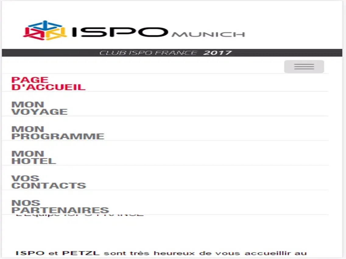 Tangkapan layar ISPO - Je vais à Munich 2017 iPad 