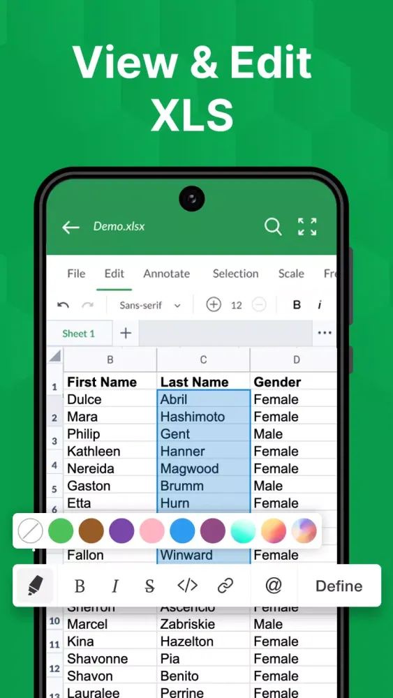 XLSX Viewer: XLS Reader Screenshots