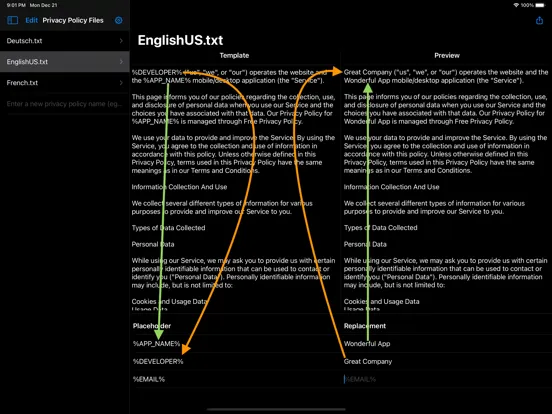 Privacy Policy Maker iPad  Screenshots