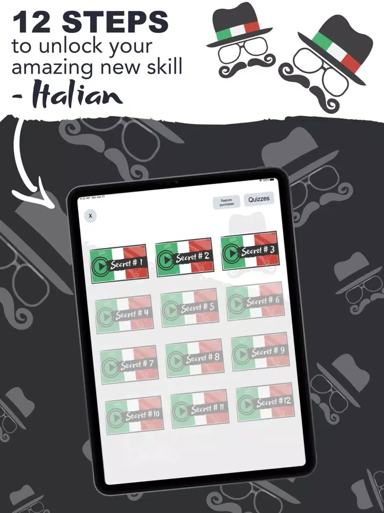 Capturas de tela do Learn Italian Italy Languages iPad 