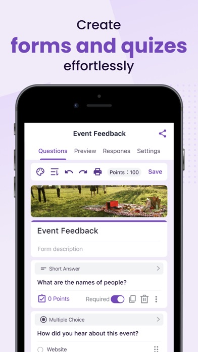 ภาพหน้าจอของ Forms App for Google Docs