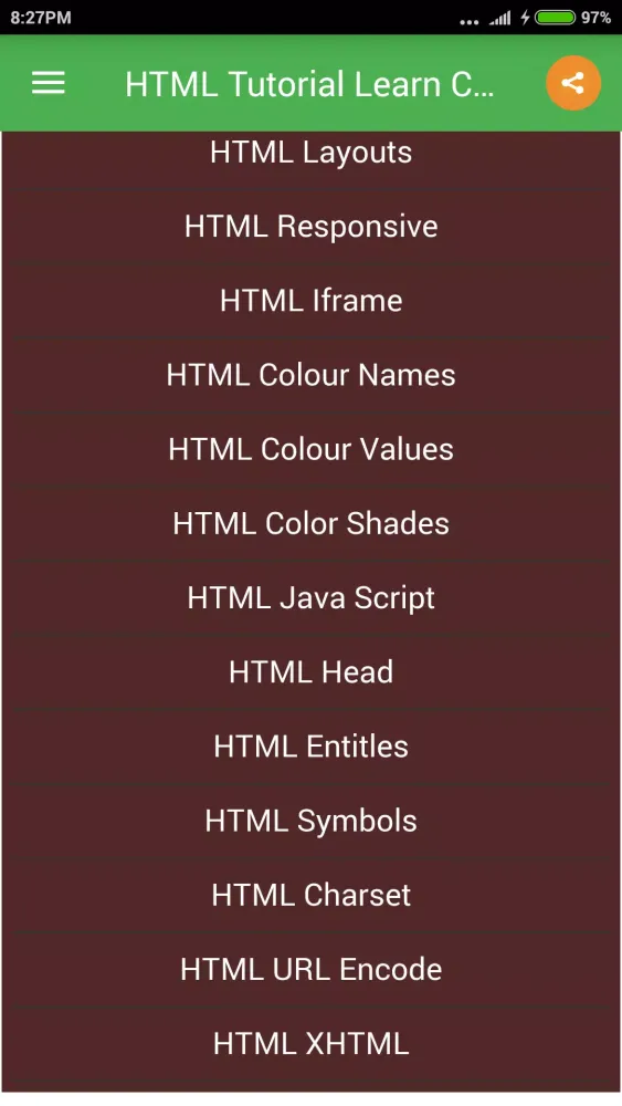 HTML Tutorial Screenshots