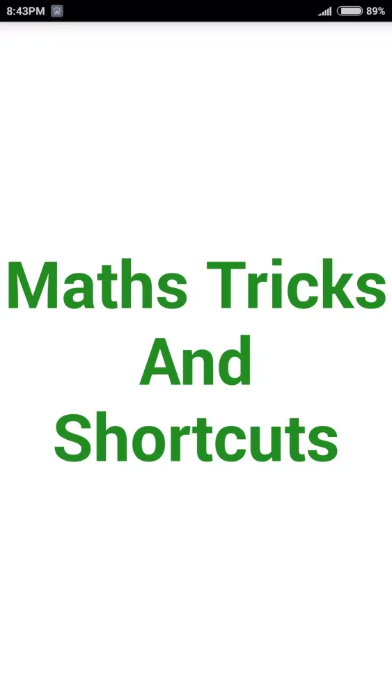 Maths Tricks And Shortcuts应用截图