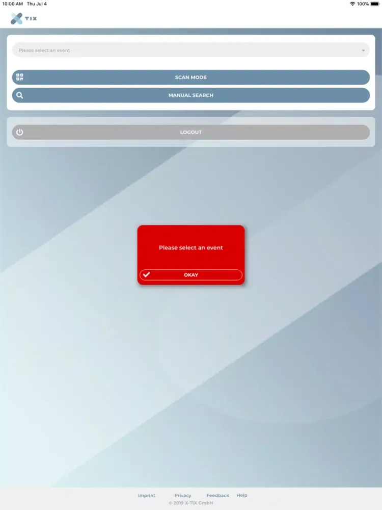 X-TIX Ticket Scanner iPad  스크린샷