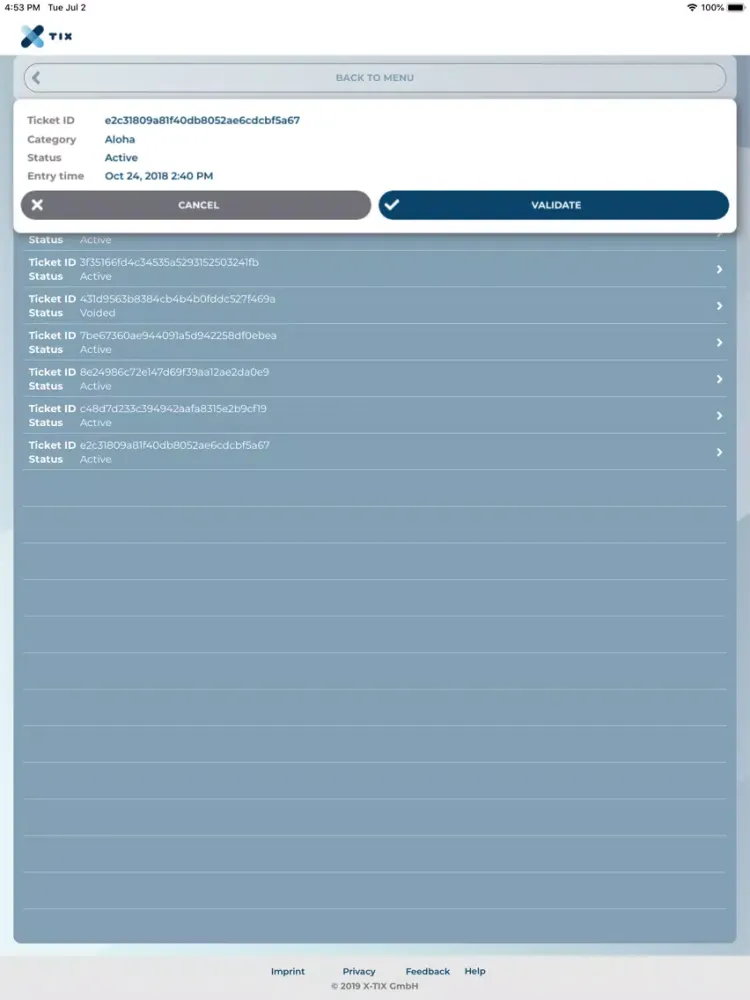 X-TIX Ticket Scanner iPad  스크린샷