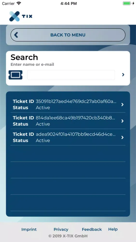 X-TIX Ticket Scanner 스크린샷