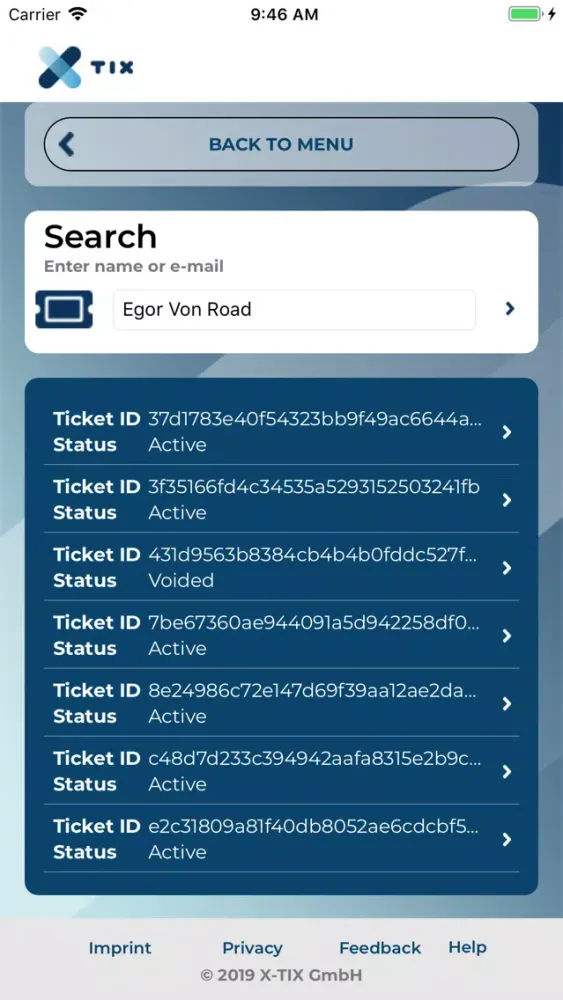 X-TIX Ticket Scanner 스크린샷