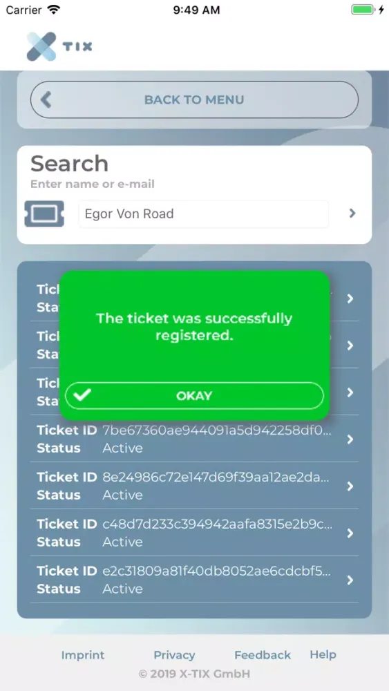 X-TIX Ticket Scanner 스크린샷