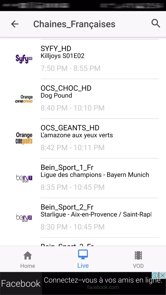 Captures d'écran de Xtream IPTV Player