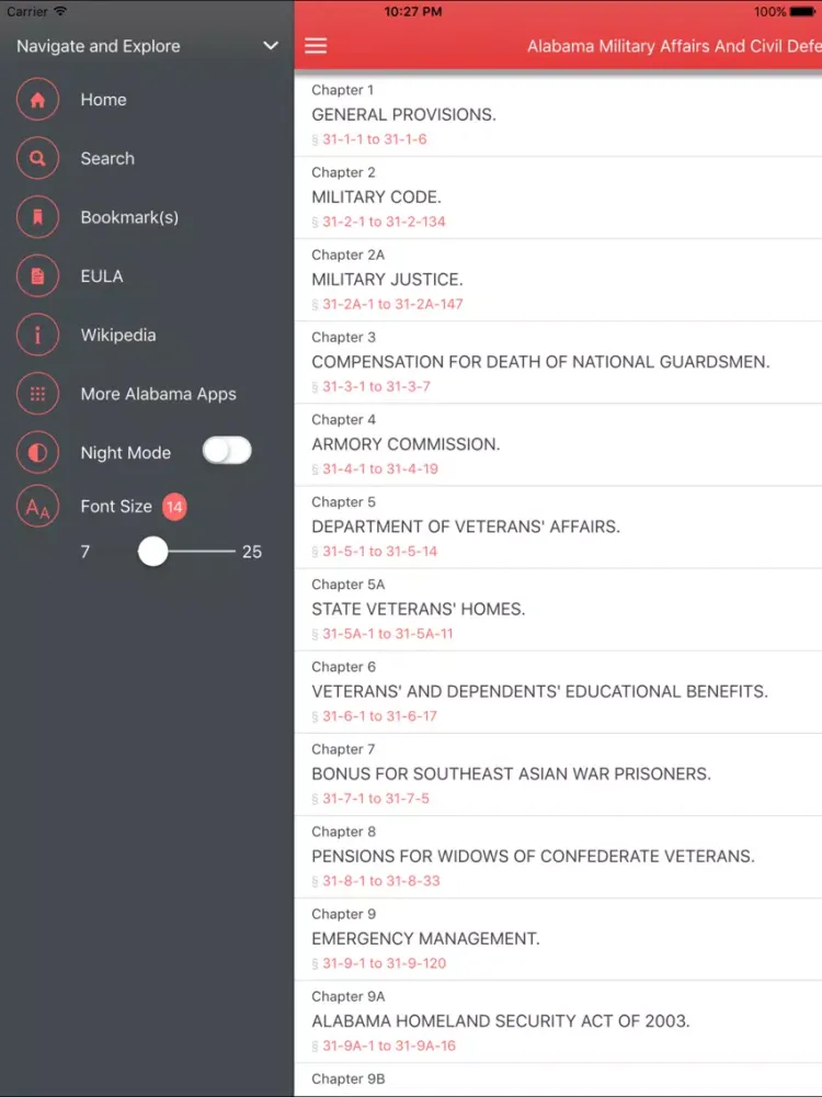 Alabama Military Affairs and Civil Defense iPad 應用截圖