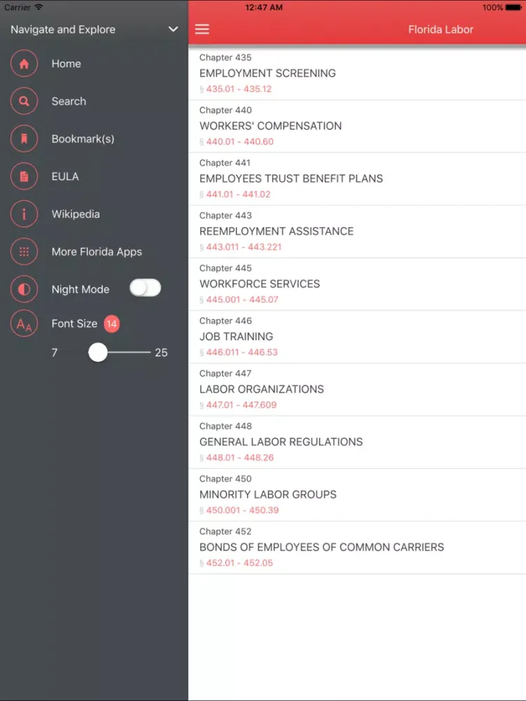 Florida Labor iPad 應用截圖