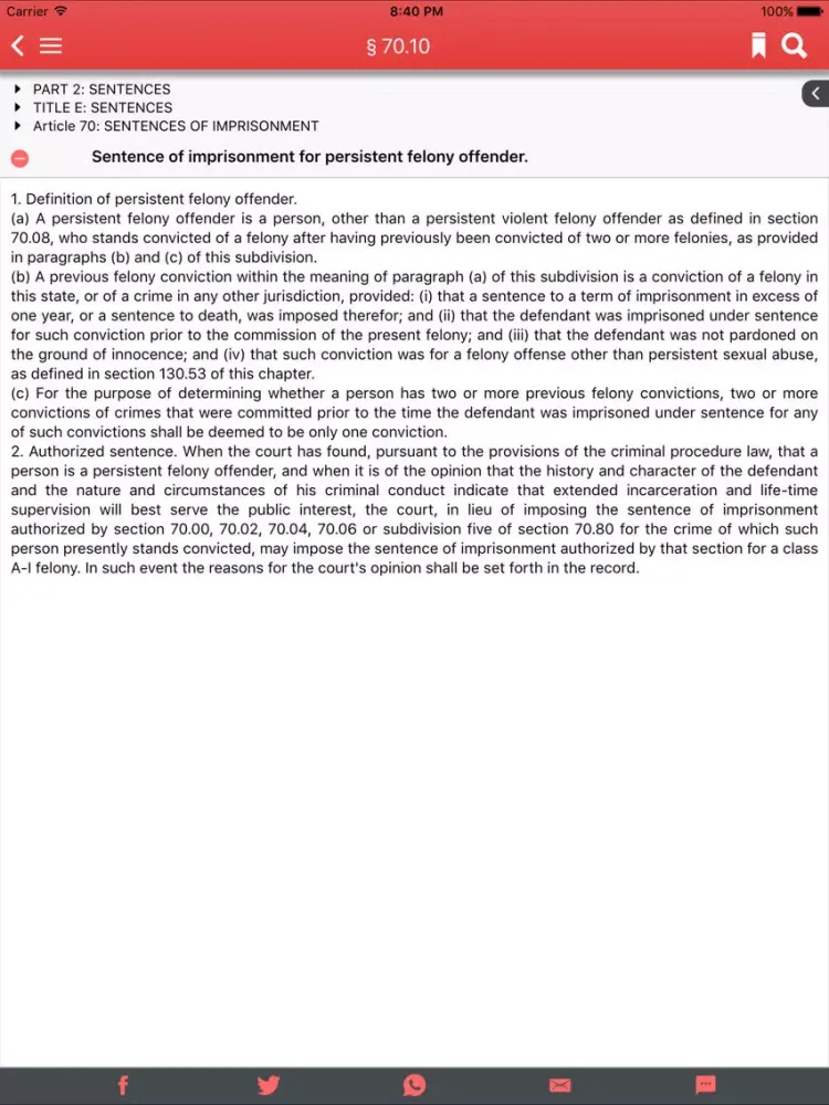 Capturas de pantalla de NY Penal Code 2017 iPad 