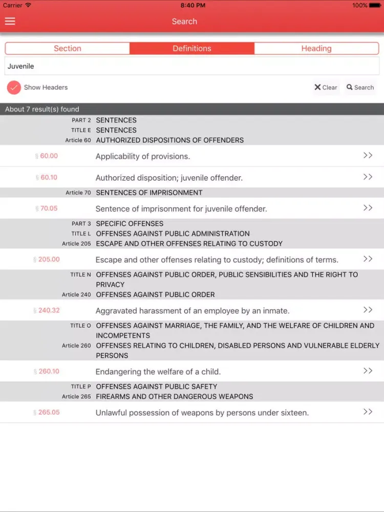 Capturas de pantalla de NY Penal Code 2017 iPad 