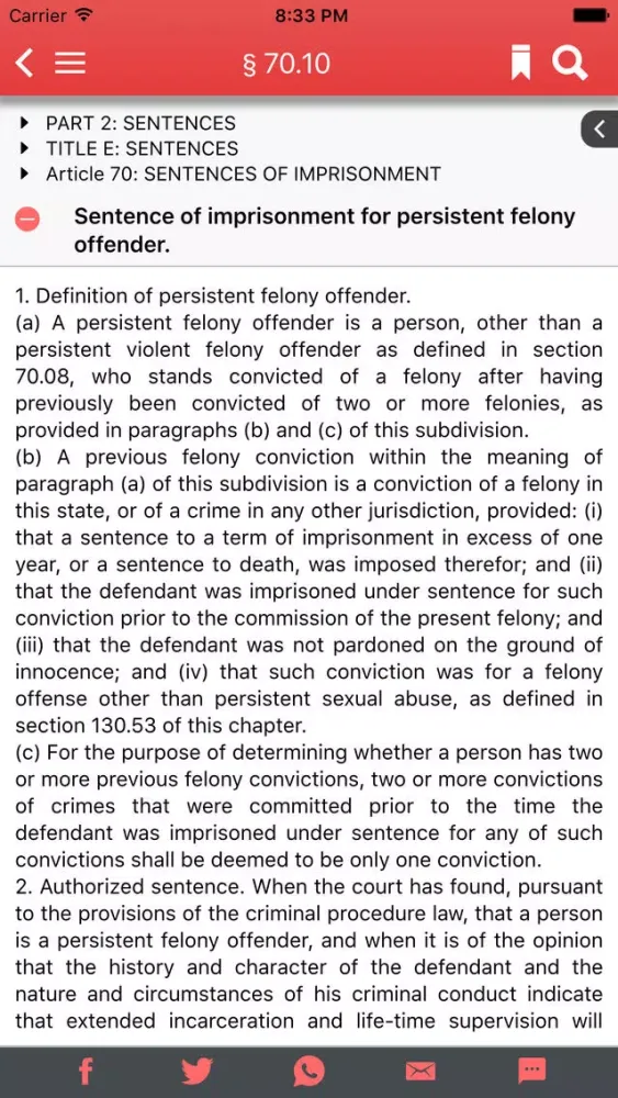 Capturas de pantalla de NY Penal Code 2017