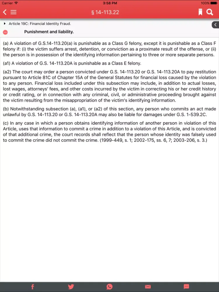 Скриншоты NC Criminal Law iPad 