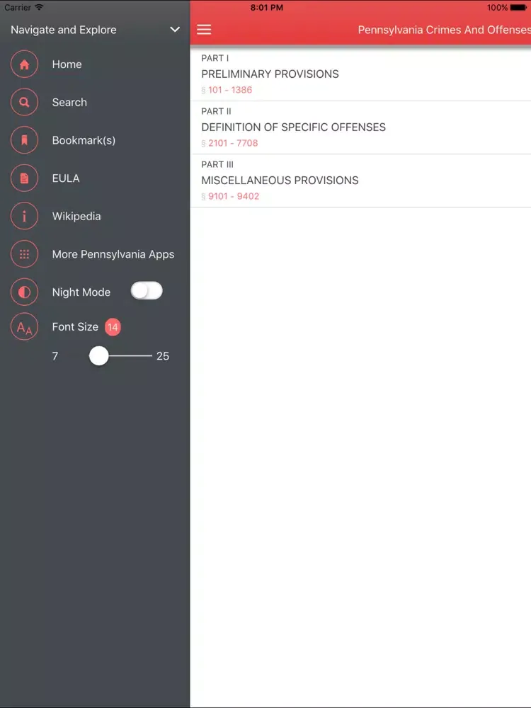 PA Crime and Offense iPad  স্ক্রিনশট