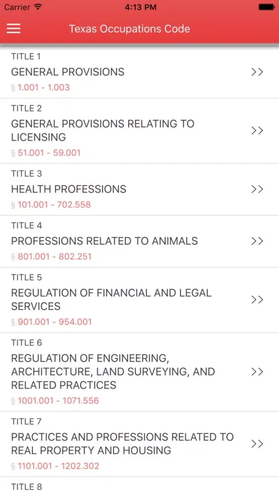 Tangkapan skrin Texas Occupations Code 2017