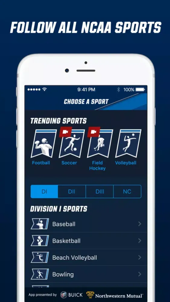 ภาพหน้าจอของ NCAA Sports